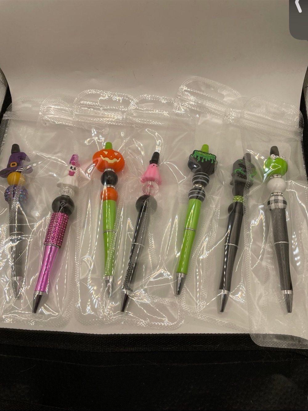 Halloween-Themed Decorative Ballpoint Pens in Green & Pink Accents